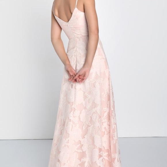 NWT LULUS PINK MAXI FORMAL DRESS - Picture 3 of 7